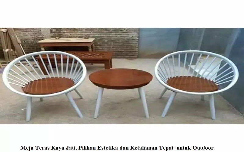 Meja Teras Kayu Jati,